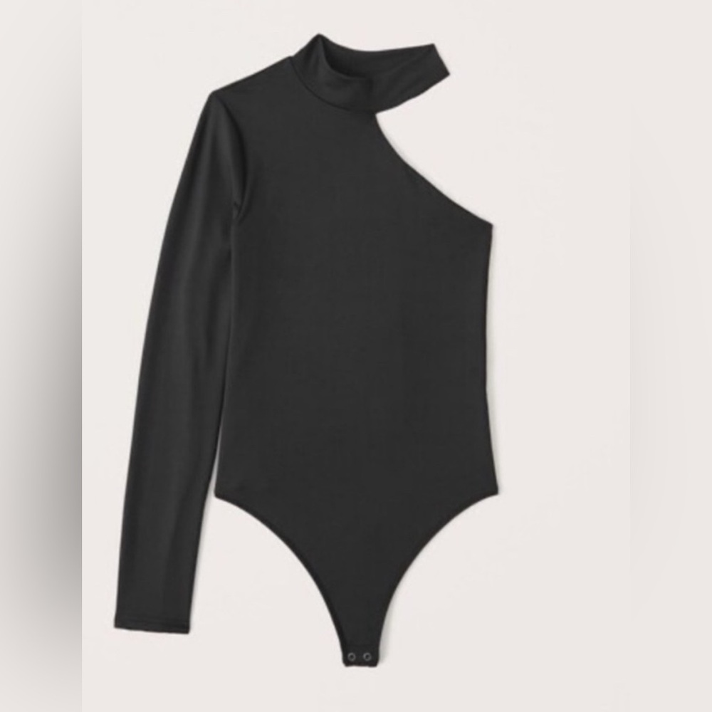 Abercrombie and fitch Black Asymmetrical Long Sleeve Bodysuit